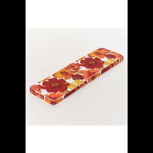 Outdoor Water-Resistant Nonskid Backing Bench Cushion Red Leah Floral